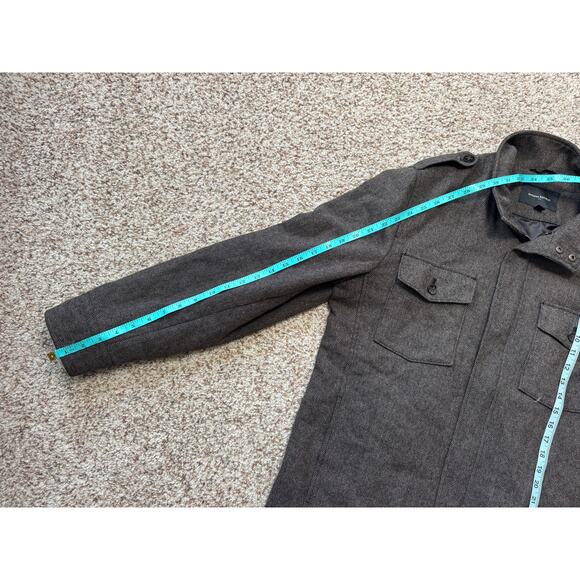 BANANA REPUBLIC Wool Tweed Men's Jacket/blazer/coat, size LG, gray/brown Shacket - Picture 6 of 13